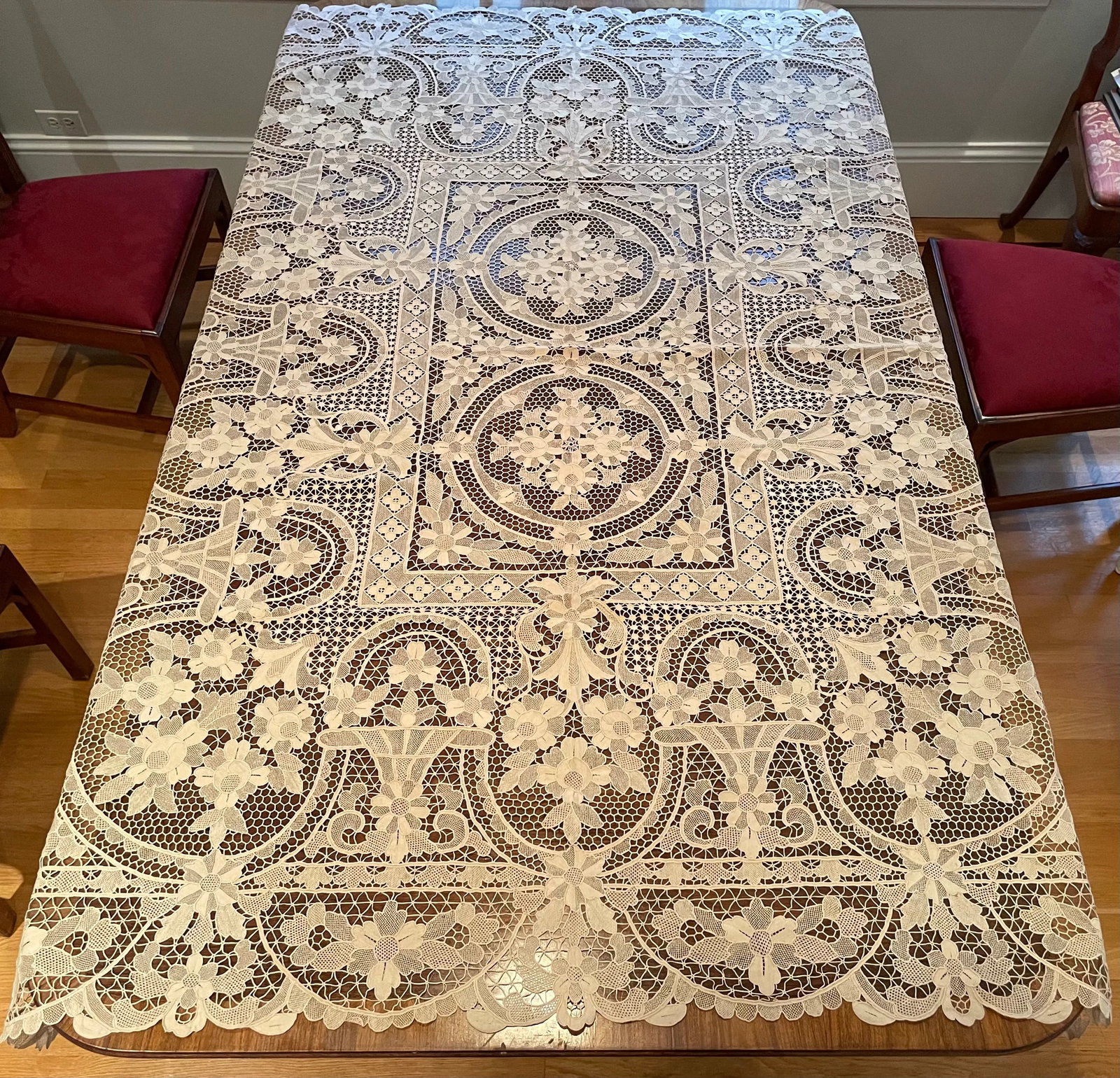 Vintage French Lace Tablecloth - 2