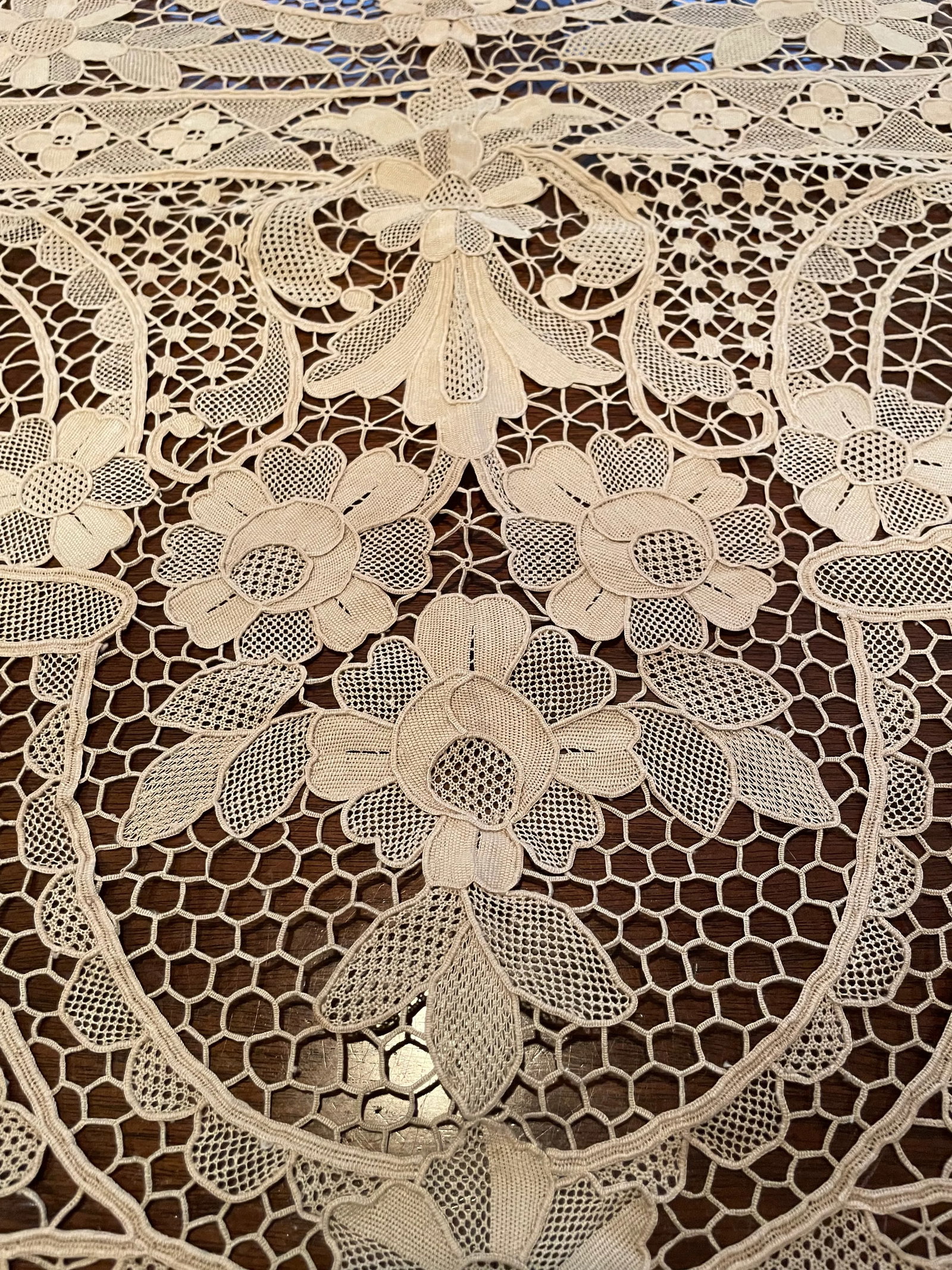 Vintage French Lace Tablecloth - 3