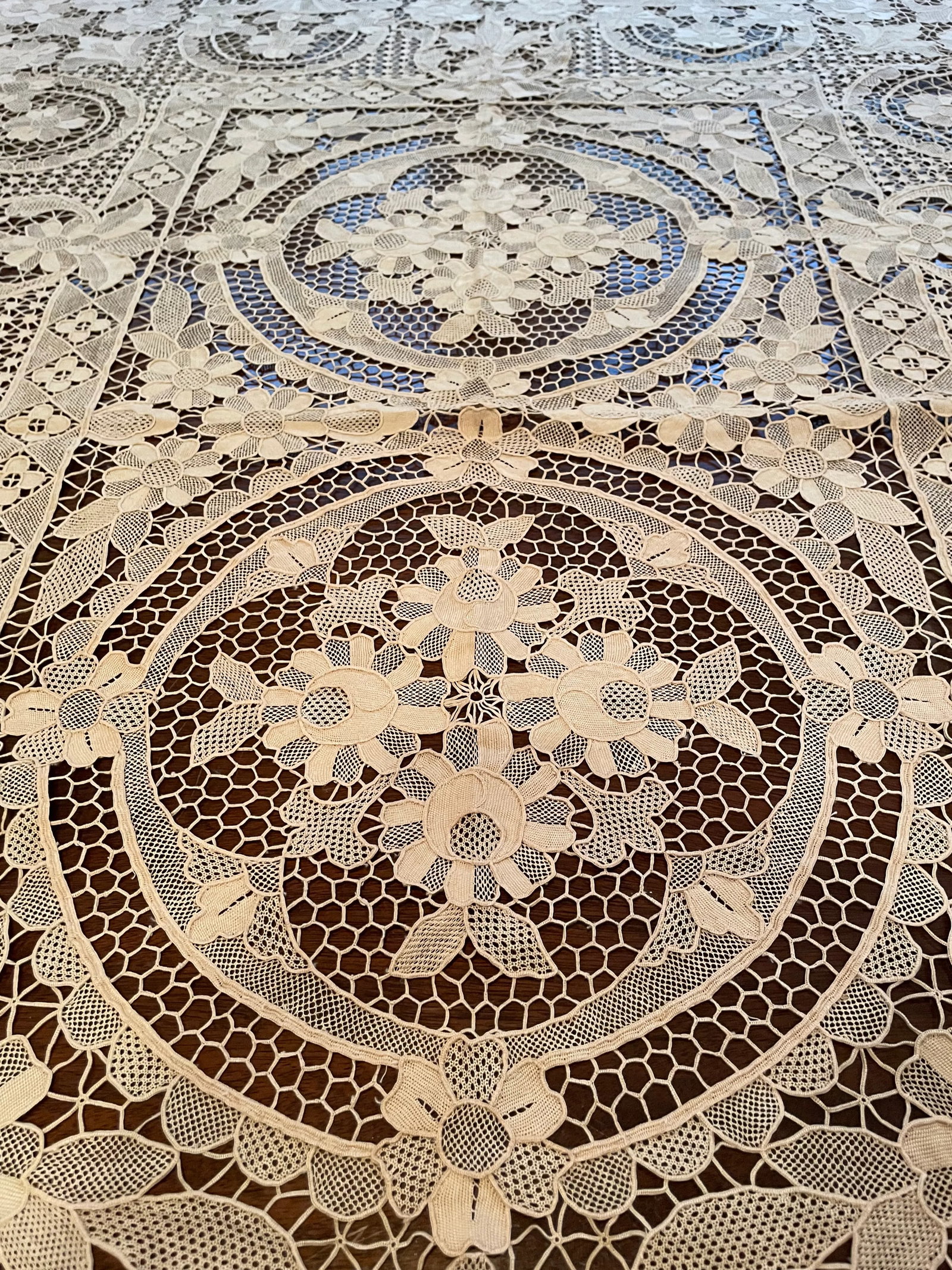 Vintage French Lace Tablecloth - 4