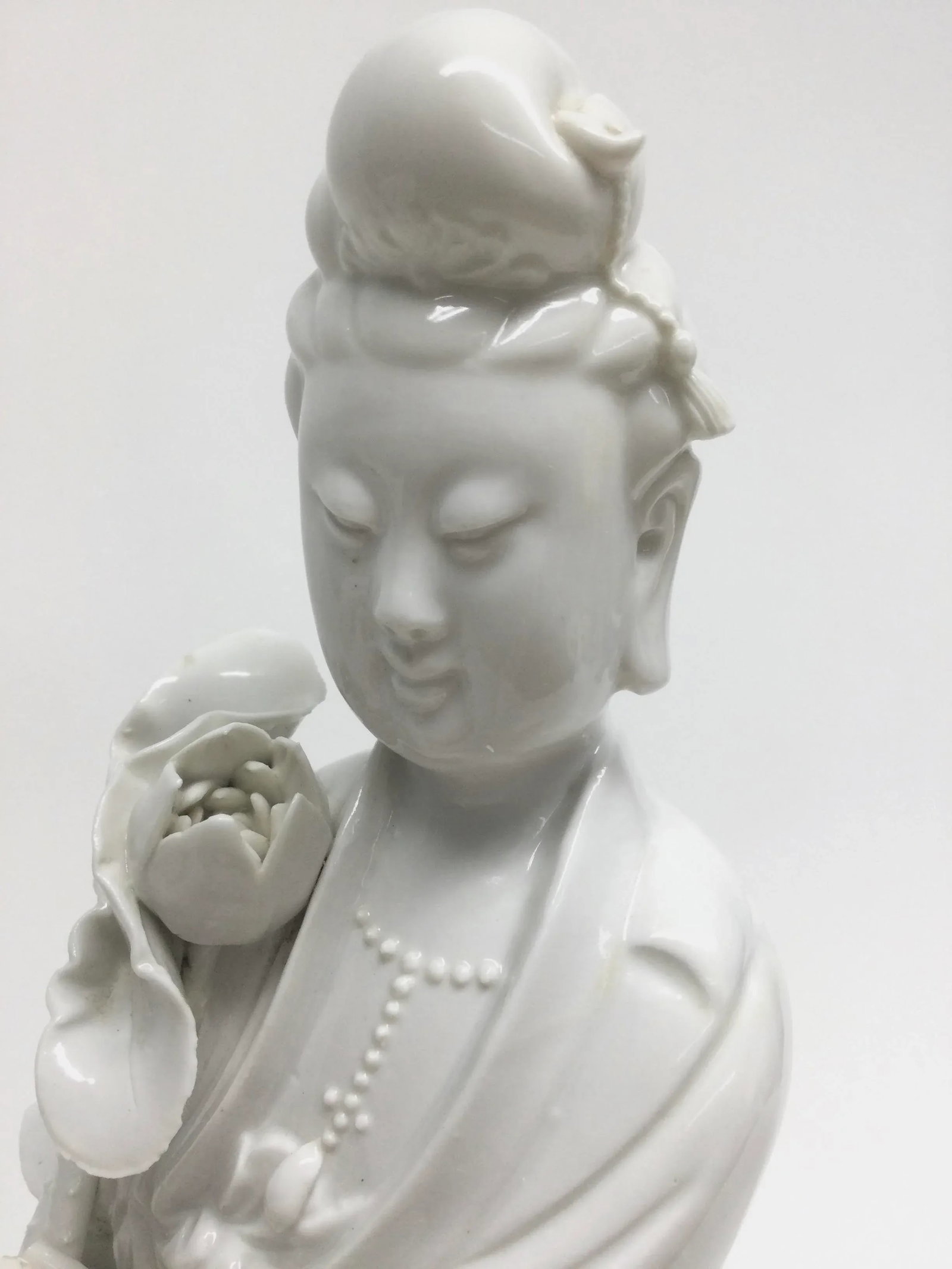 Vintage Chinese White Porcelain Guanyin - 8