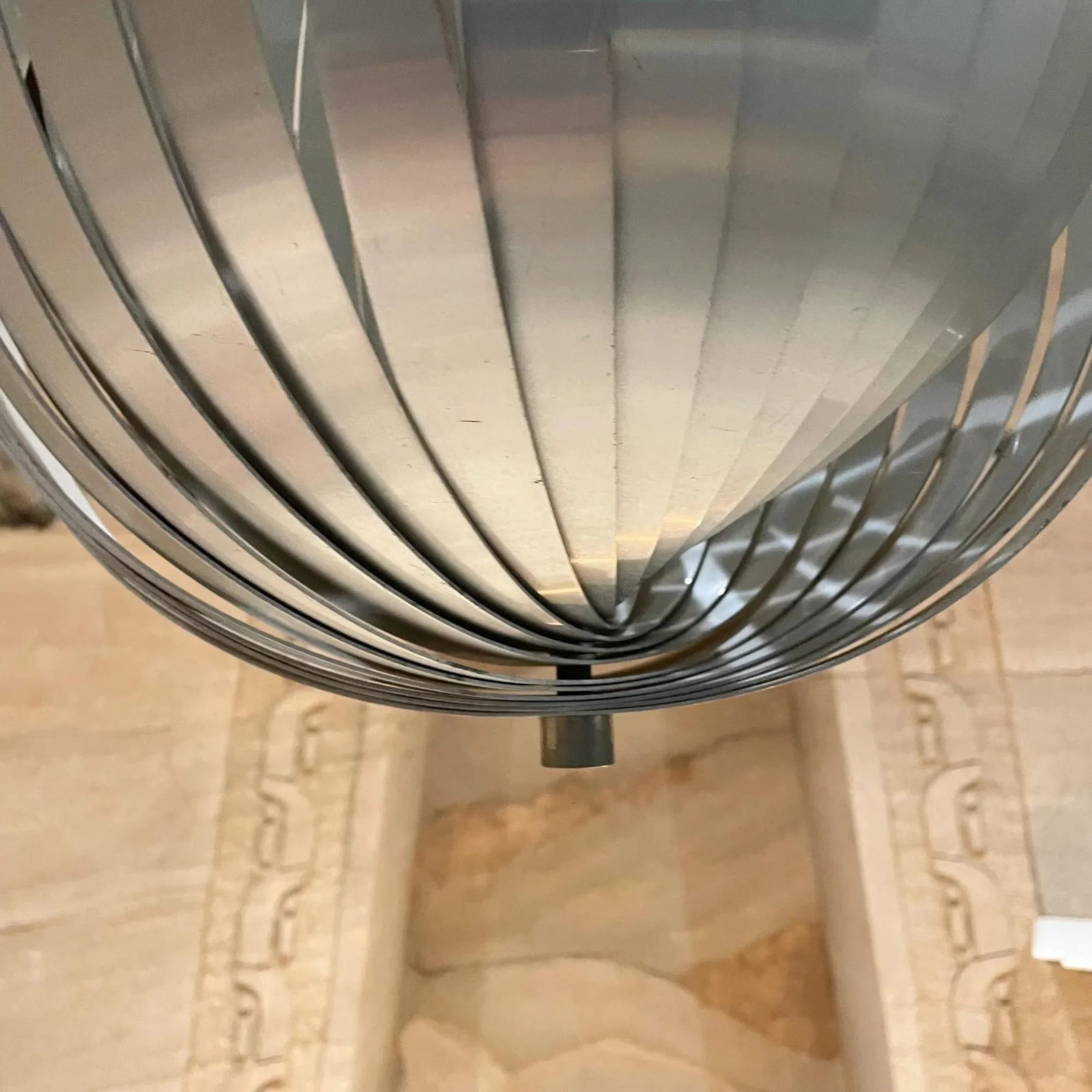 1970s Henri Mathieu French Space Age Silver Moon Pendant Lamp - 3