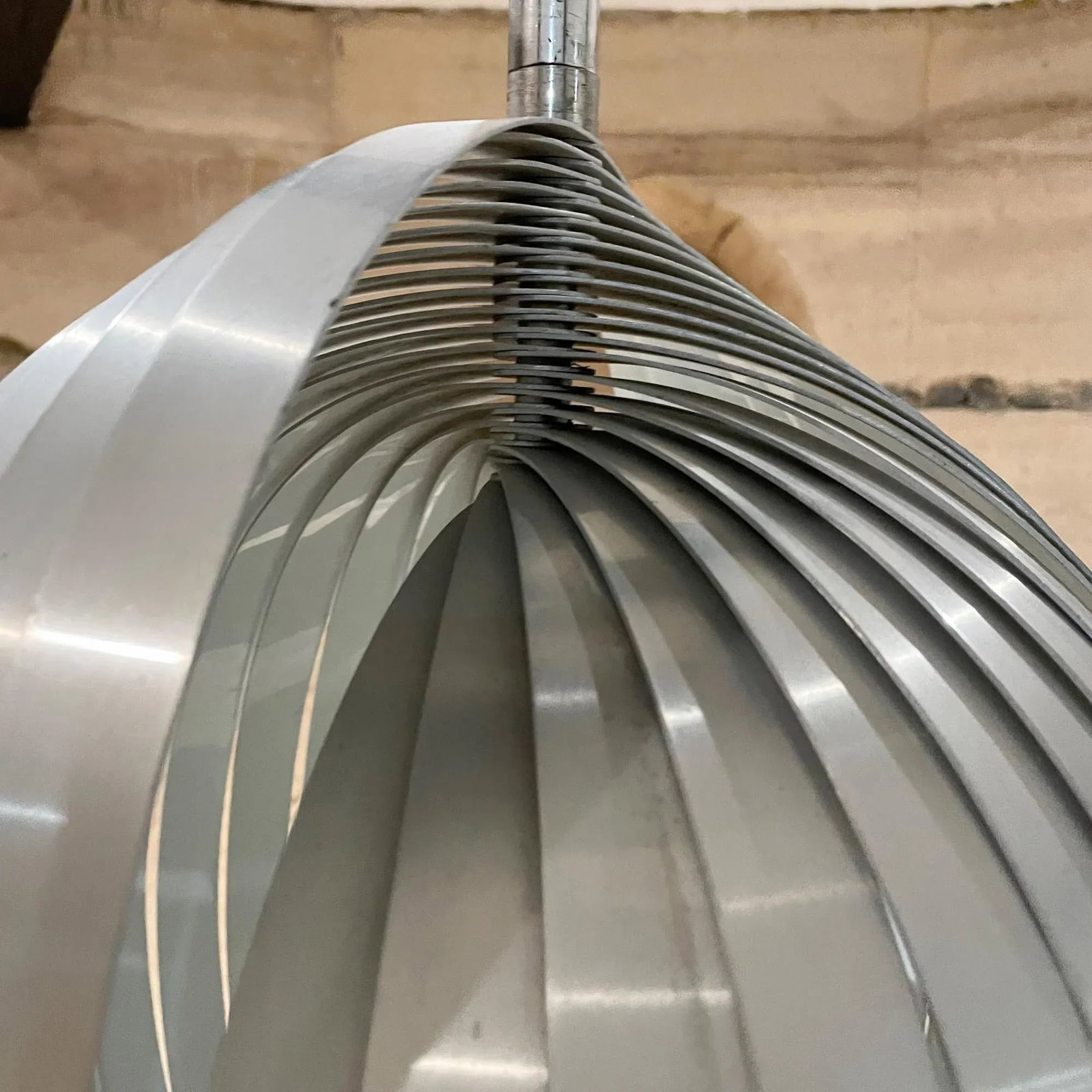 1970s Henri Mathieu French Space Age Silver Moon Pendant Lamp - 7