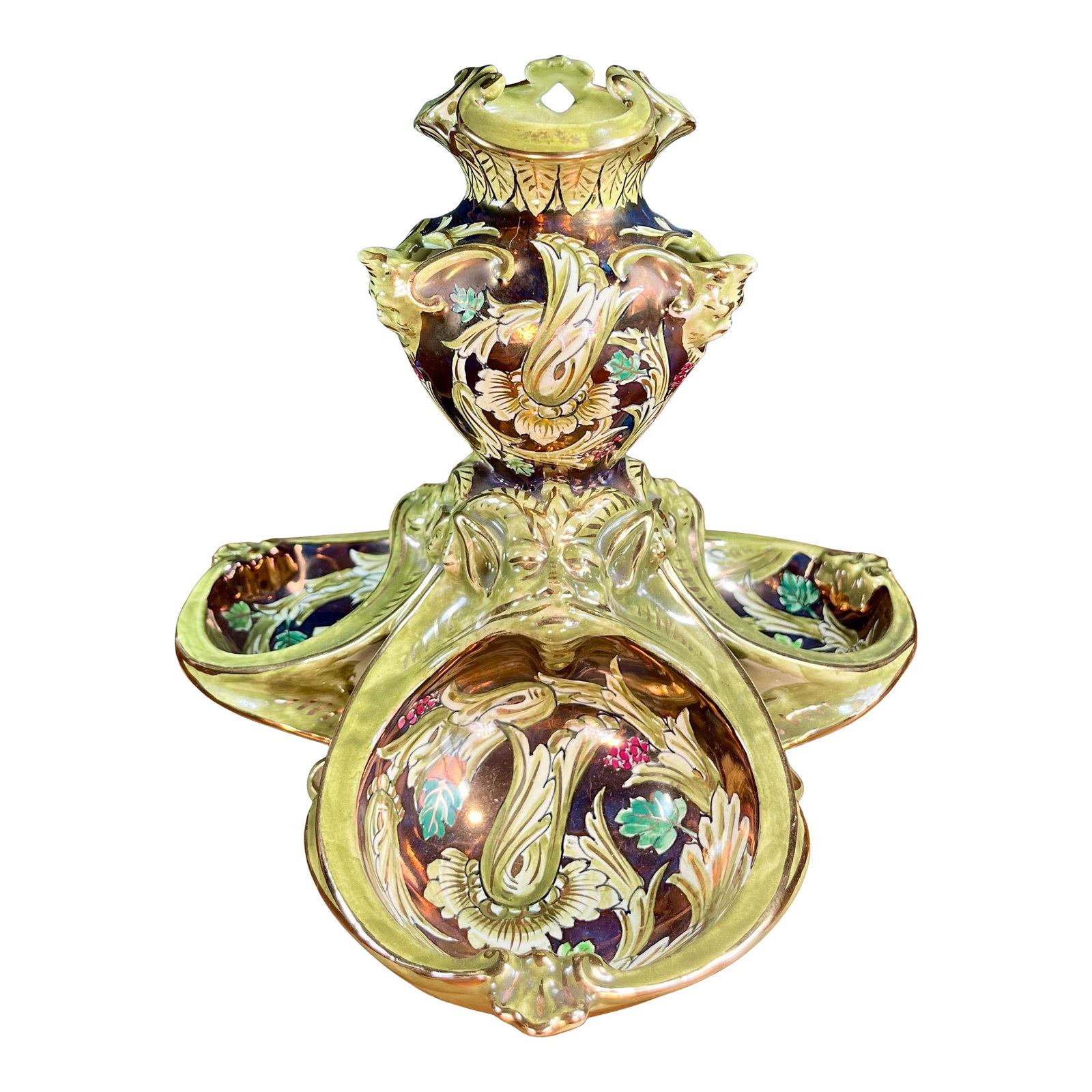 Antique Cantagalli Lustre Majolica Centerpiece (1 of 11)