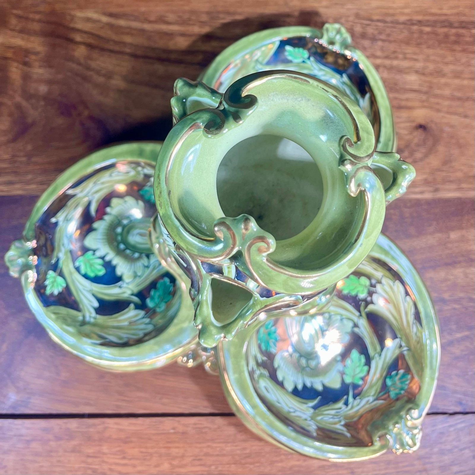 Antique Cantagalli Lustre Majolica Centerpiece - 9