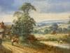 Rural Scene with Horses, Farm Workers & Thatched Cottage in English Countryside 1980 Circa - 2