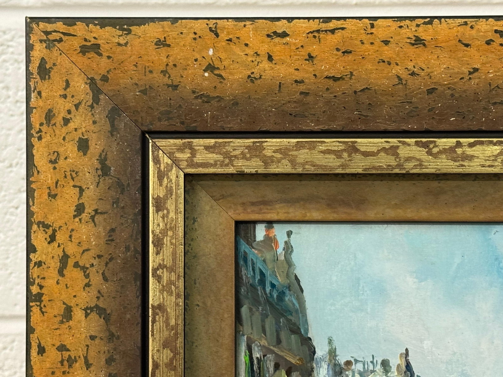 Paris Street Scene with Figures Parisian Street 20th Century Post-Impressionism 1975 Circa - 4