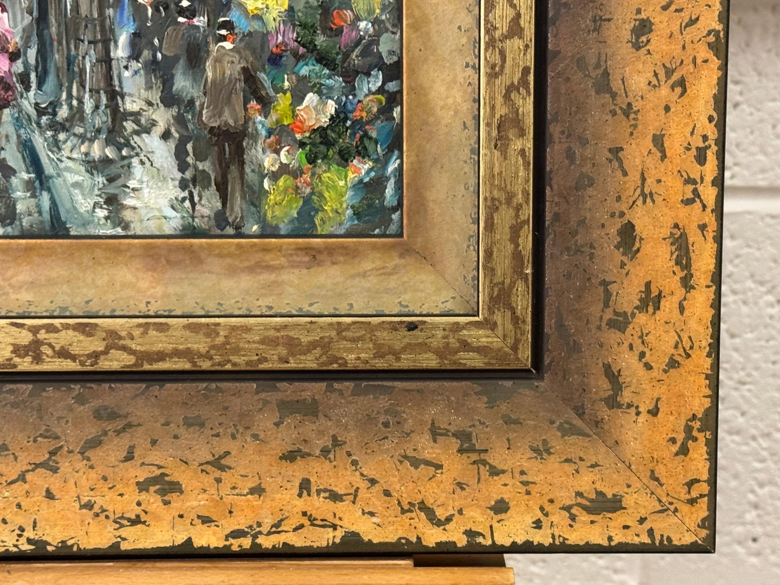 Paris Street Scene with Figures Parisian Street 20th Century Post-Impressionism 1975 Circa - 8