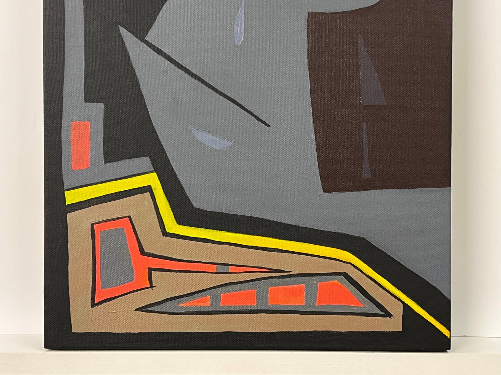 Crying Aztec' Tribal Cartoon Painting on Canvas by Contemporary British Artist 2005 - 7