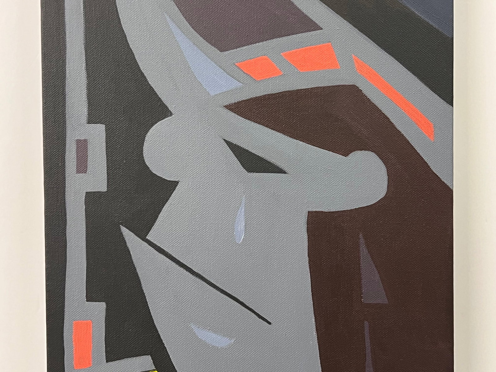 Crying Aztec' Tribal Cartoon Painting on Canvas by Contemporary British Artist 2005 - 8
