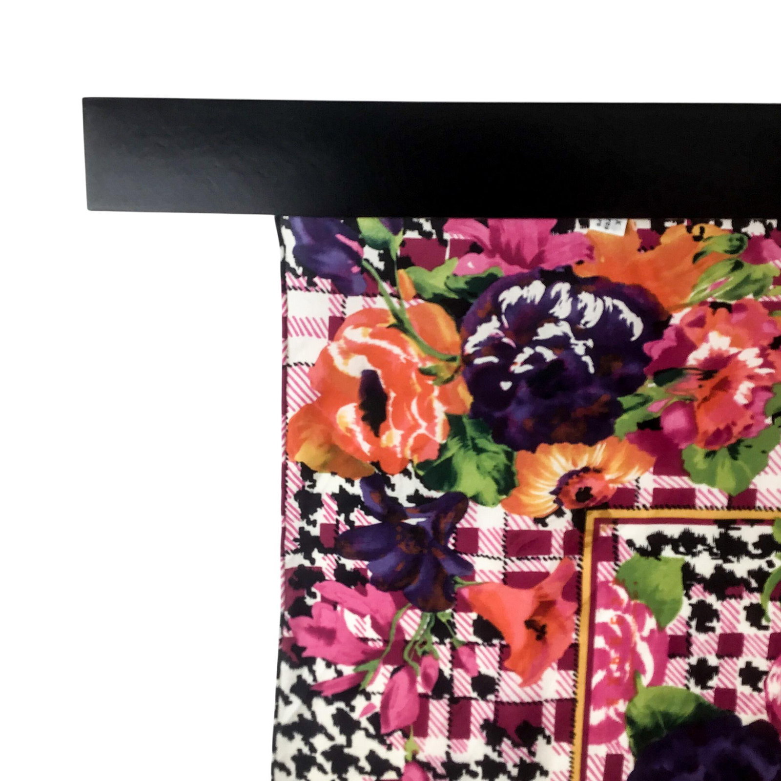 Pure Silk Crepe De Chine Vintage Scarf With Wall Hanging Scarf Holder - 2