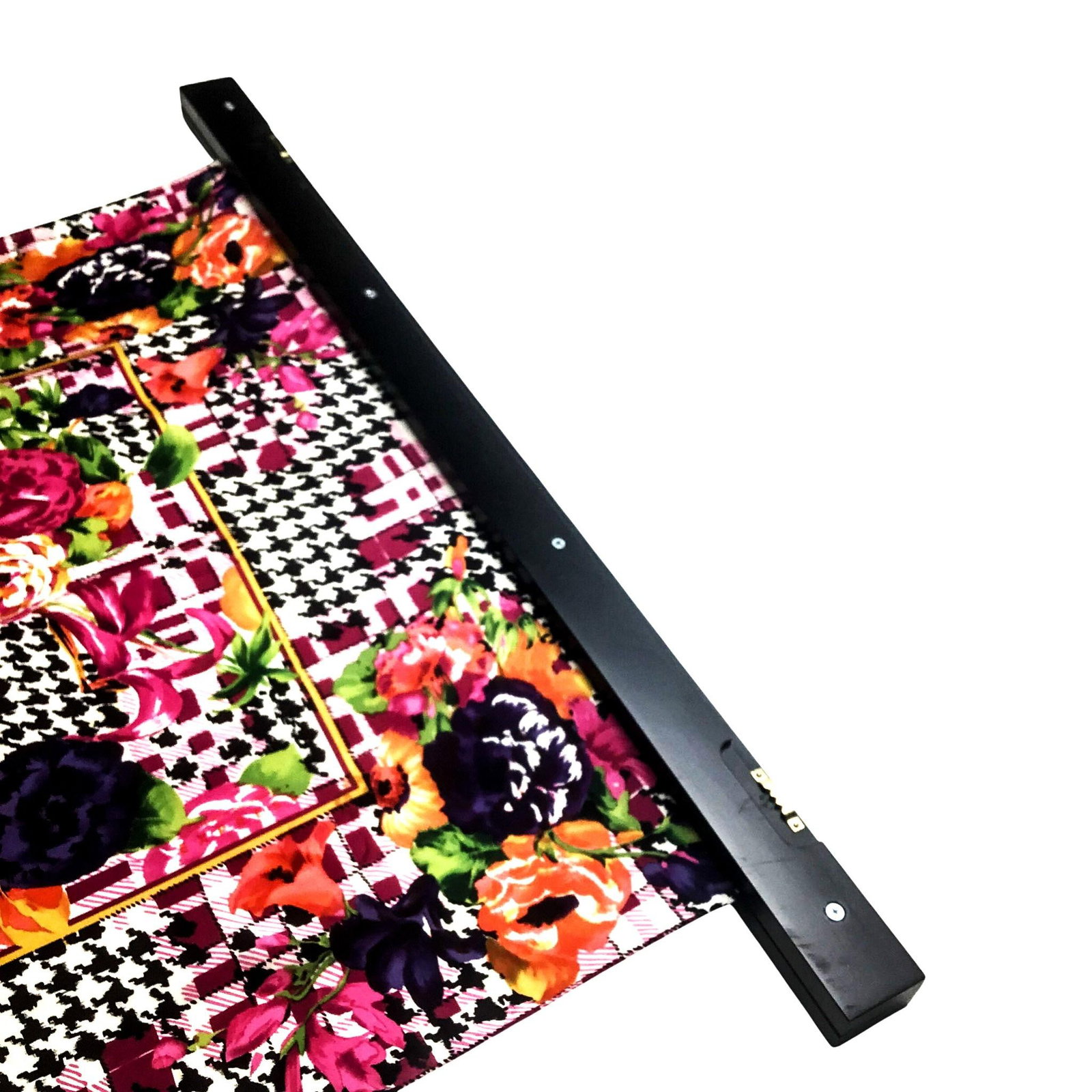 Pure Silk Crepe De Chine Vintage Scarf With Wall Hanging Scarf Holder - 3