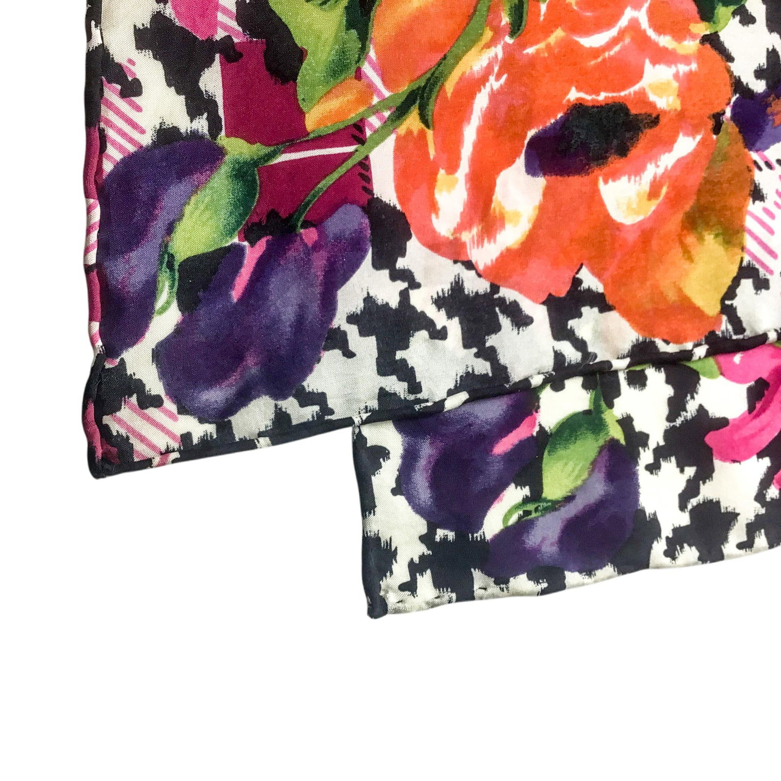 Pure Silk Crepe De Chine Vintage Scarf With Wall Hanging Scarf Holder - 6