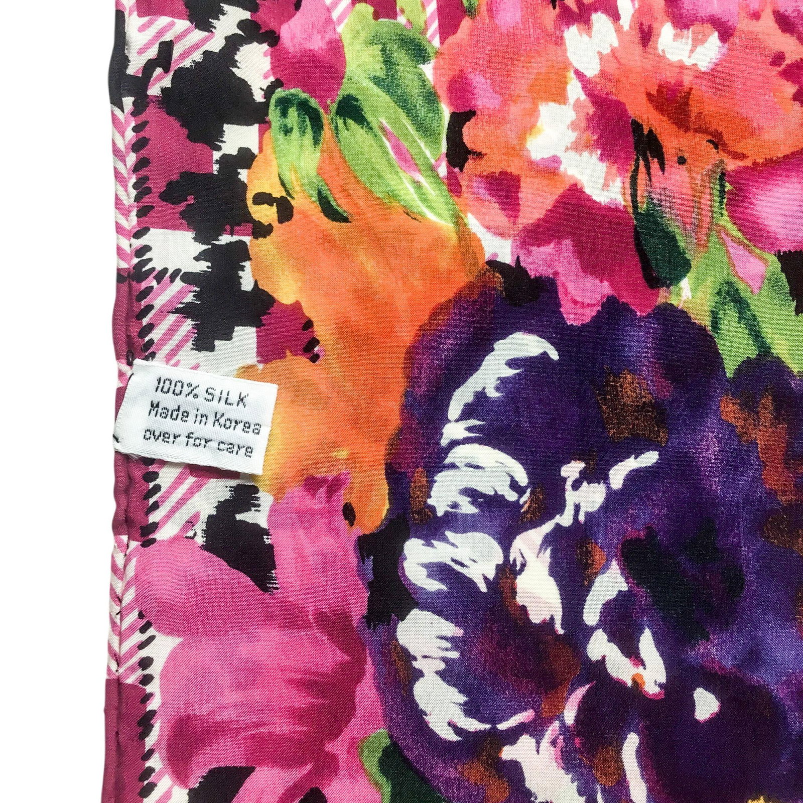 Pure Silk Crepe De Chine Vintage Scarf With Wall Hanging Scarf Holder - 8