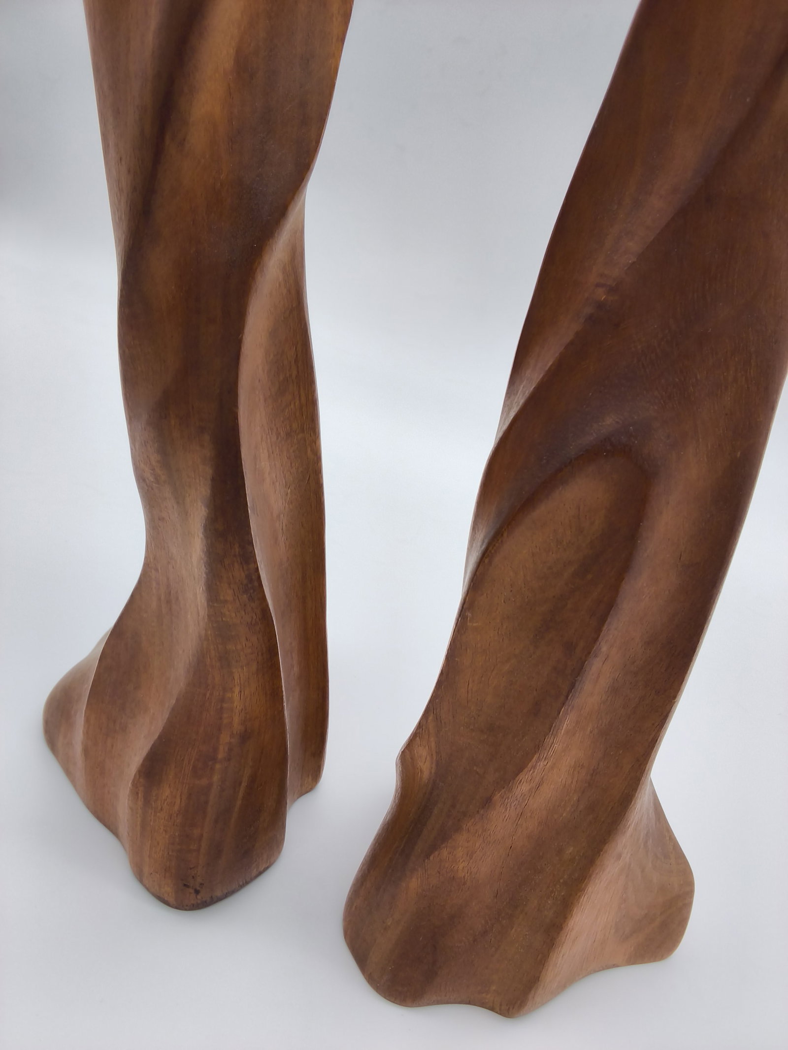 Mid Century Modern Wood Carved Candlesticks - Pair - 7