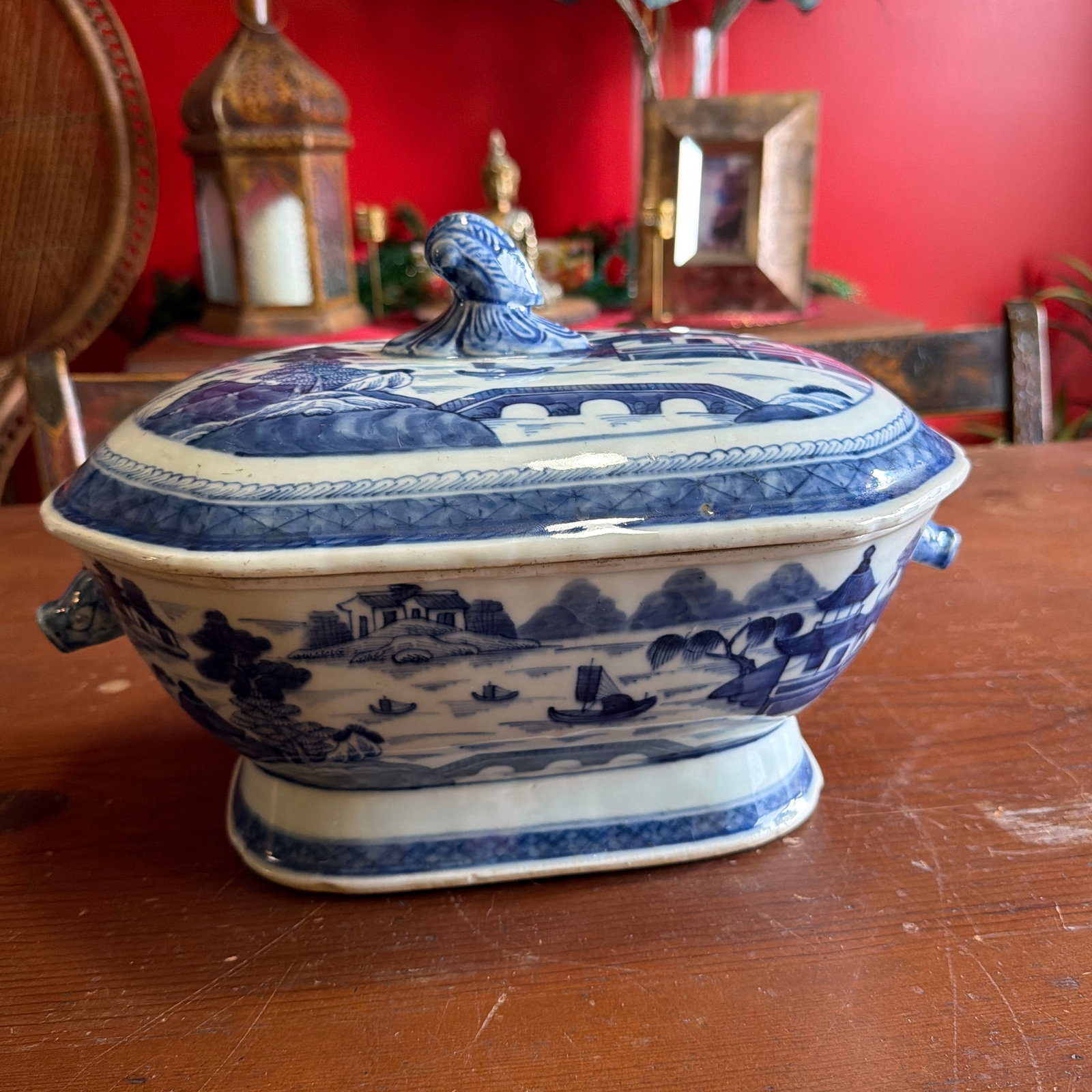Antique Chinese Export Canton Porcelain Soup Tureen, Circa 1830's - 11