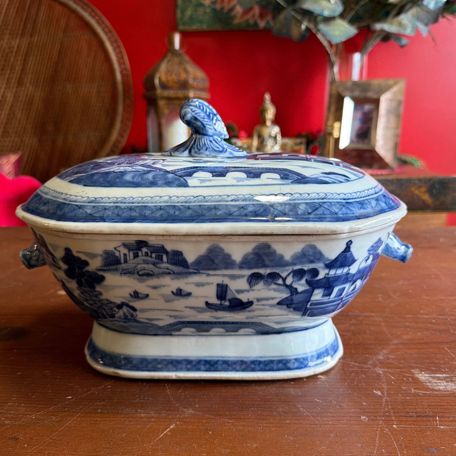 Antique Chinese Export Canton Porcelain Soup Tureen, Circa 1830's - 12
