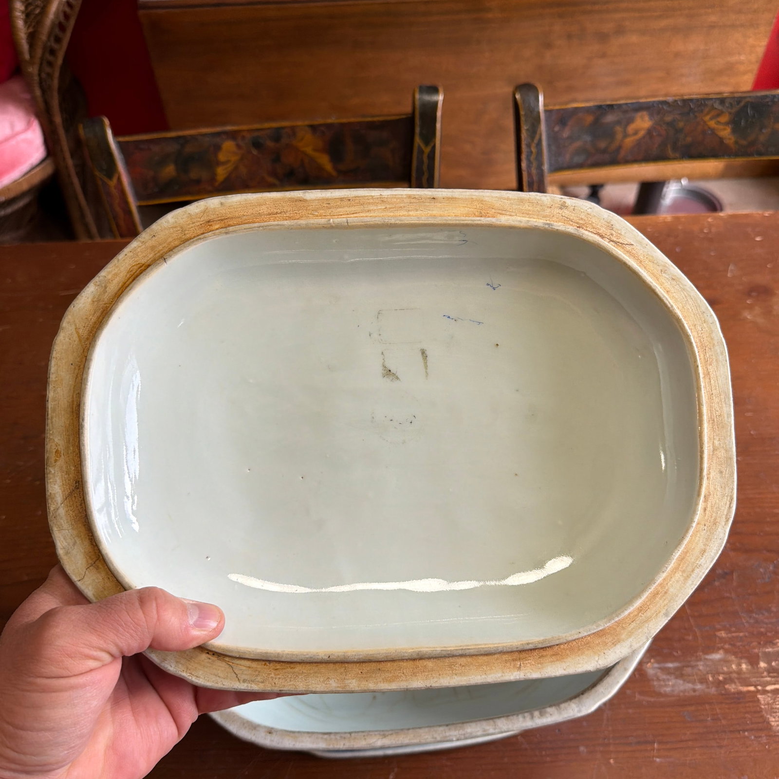 Antique Chinese Export Canton Porcelain Soup Tureen, Circa 1830's - 9