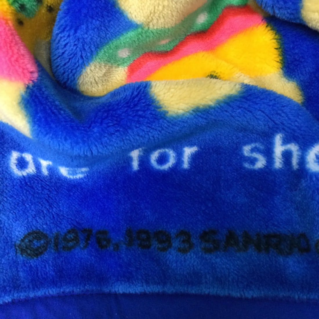 Rare Vintage Blue Bed Coverlet Hello Kitty Japan Origin 1993 - 5