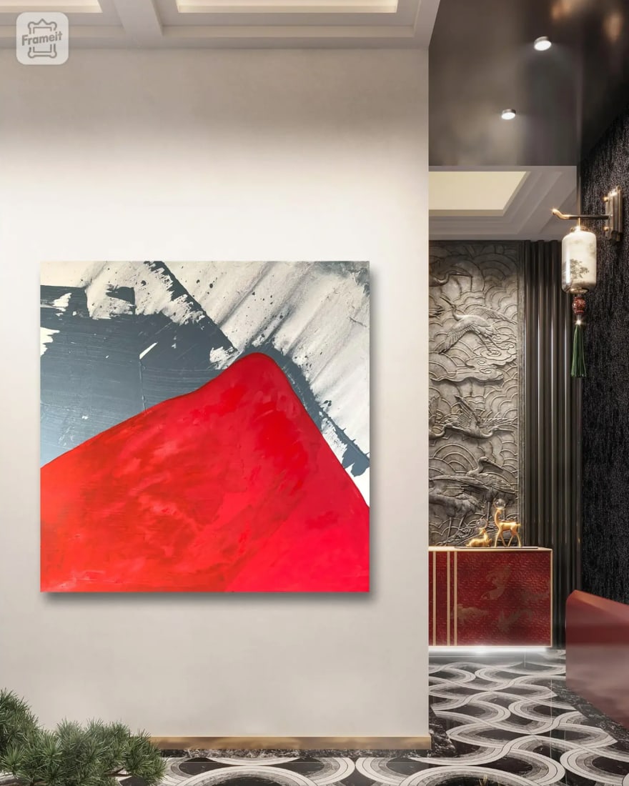Matthew Izzo Painting on Canvas Titled "Red Mountain" - 4