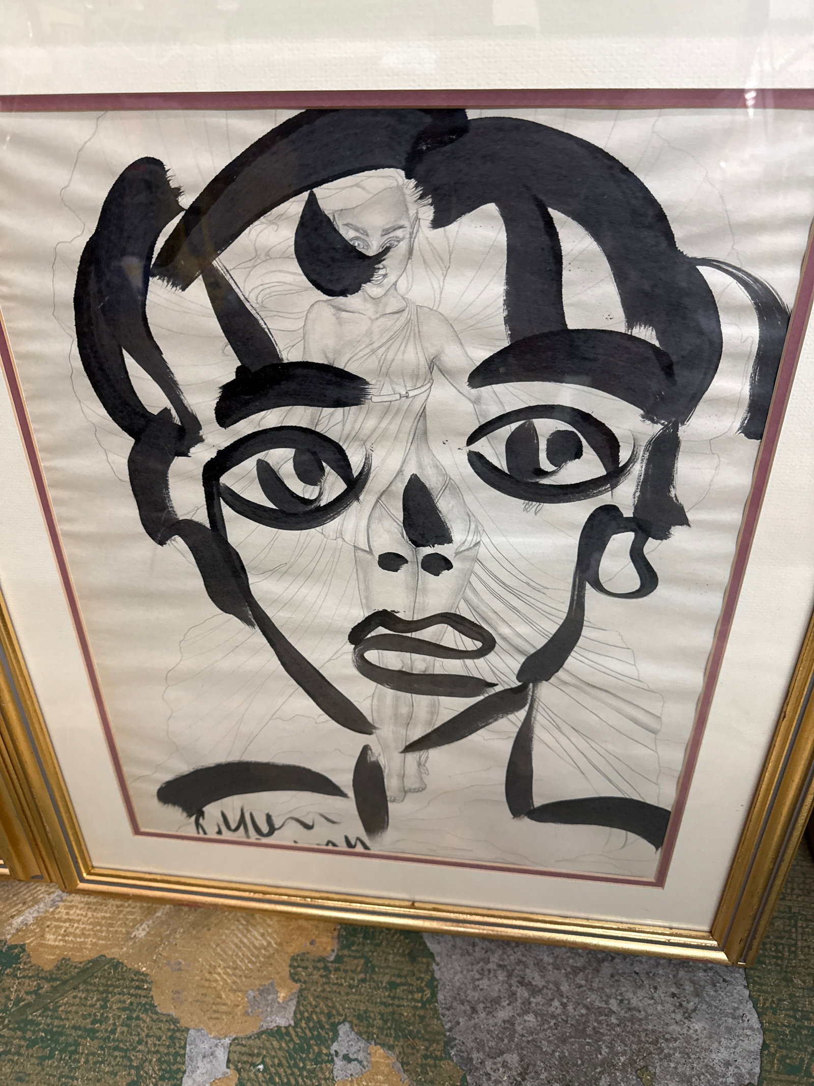 1960s Early Peter Keil Abstract Portrait Paintings, a Pair - 3