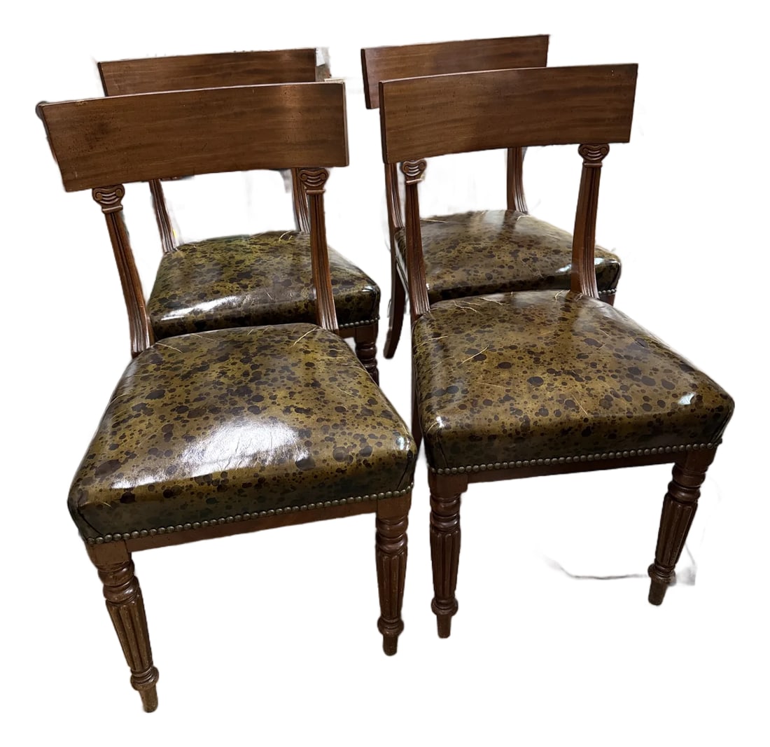 1950s Set of 4 Neoclassical Klismos Wood Chairs (1 of 8)