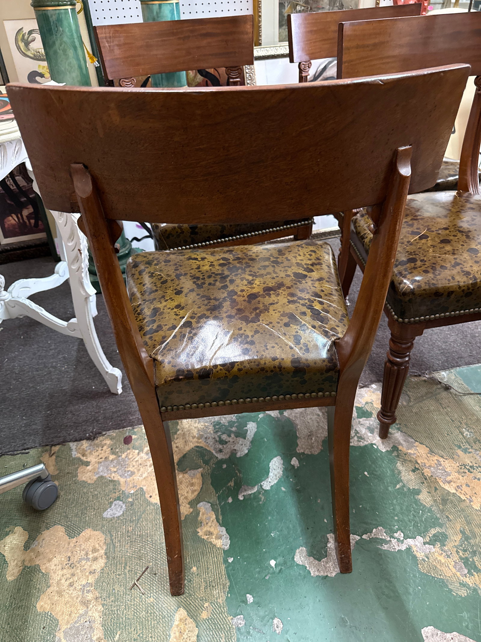1950s Set of 4 Neoclassical Klismos Wood Chairs - 8