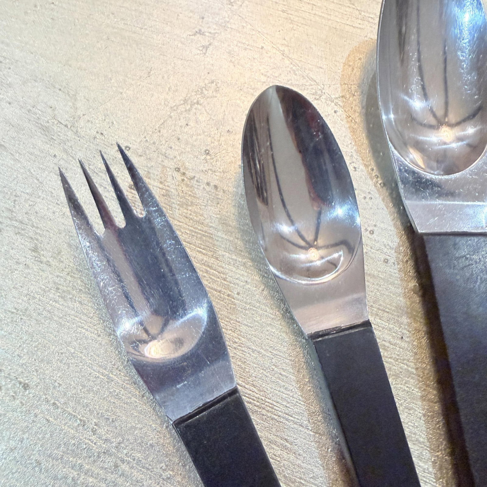 Stanley Roberts Japan Flatware Set, Carl Aubock Era Mid Century Modern - 6