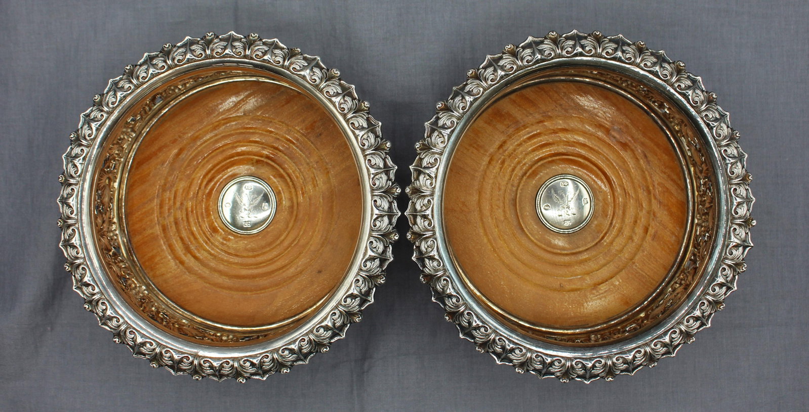 1839 Pair of Victorian Sterling Silver Wine Coasters by Samuel Walker & Co. - 2