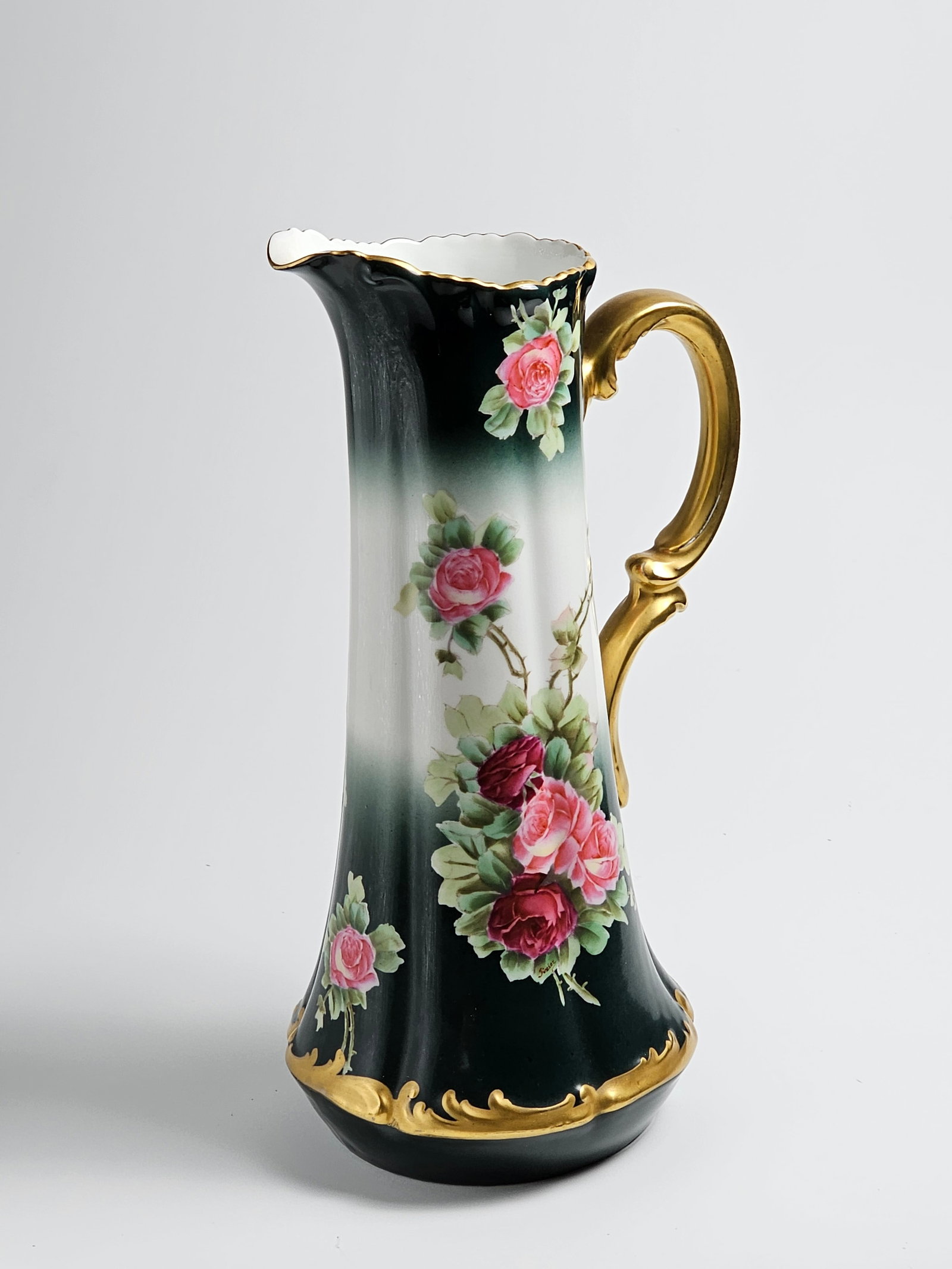 15" Limoges Porcelain Tankard Rare - 5