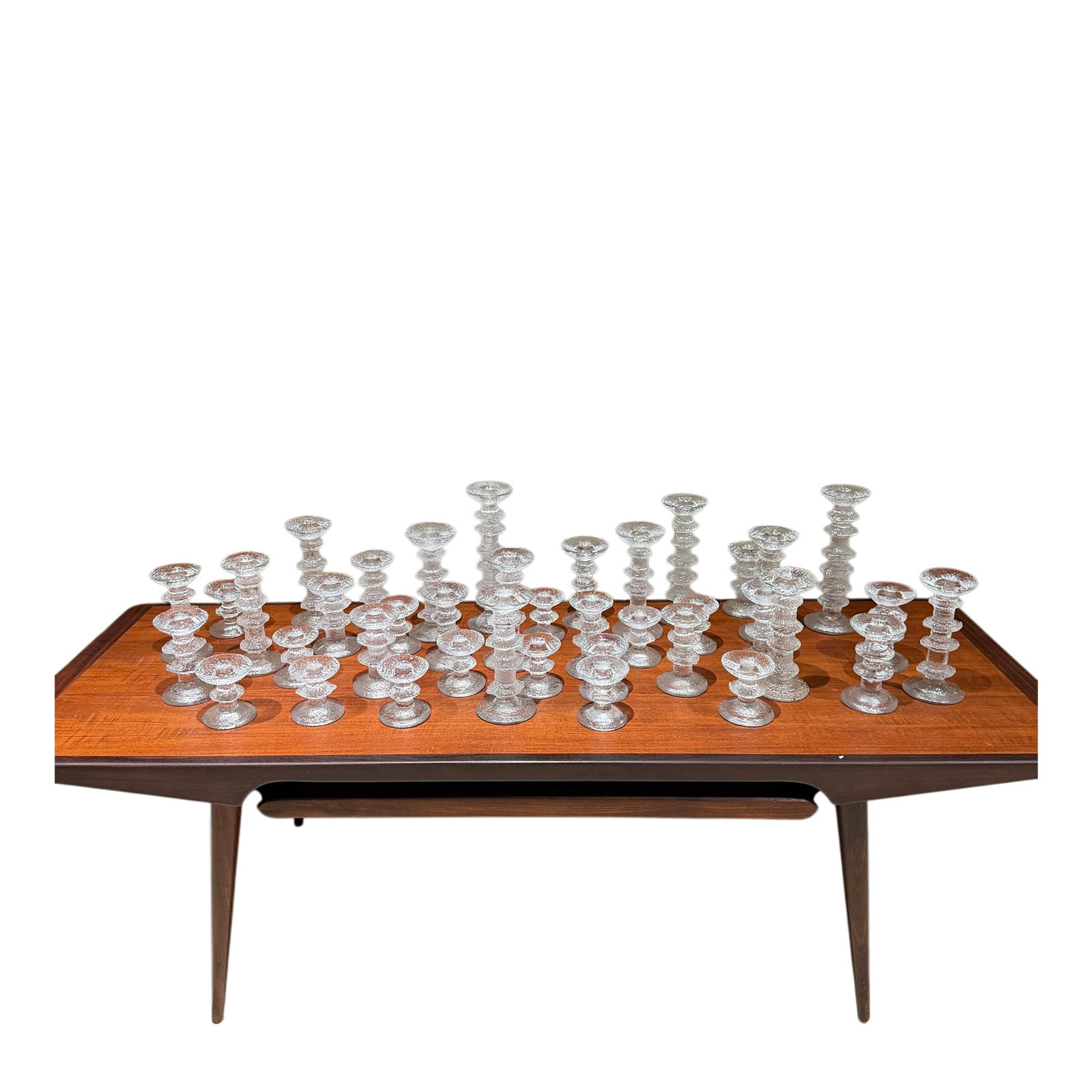 Iittala Festivo Candle Holders Timo Sarpaneva Scandinavian Modern: For your consideration, a large collection (37 pieces) Iittala Festivo candle holders, a renowned Scandinavian design by Timo Sarpaneva originating from 1966. Made in Finland, they feature a rough,