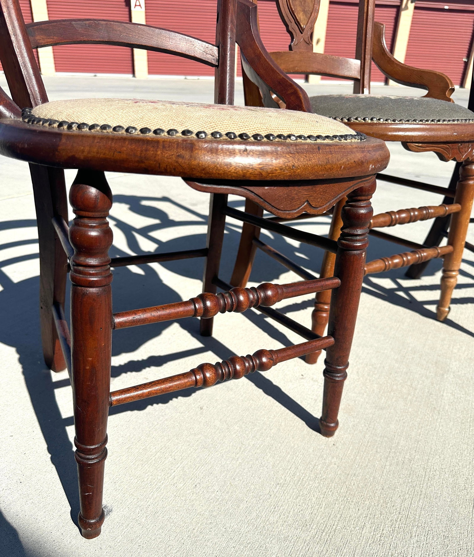 Set of 3 Antique 19th Century Needlepoint Chairs - 12