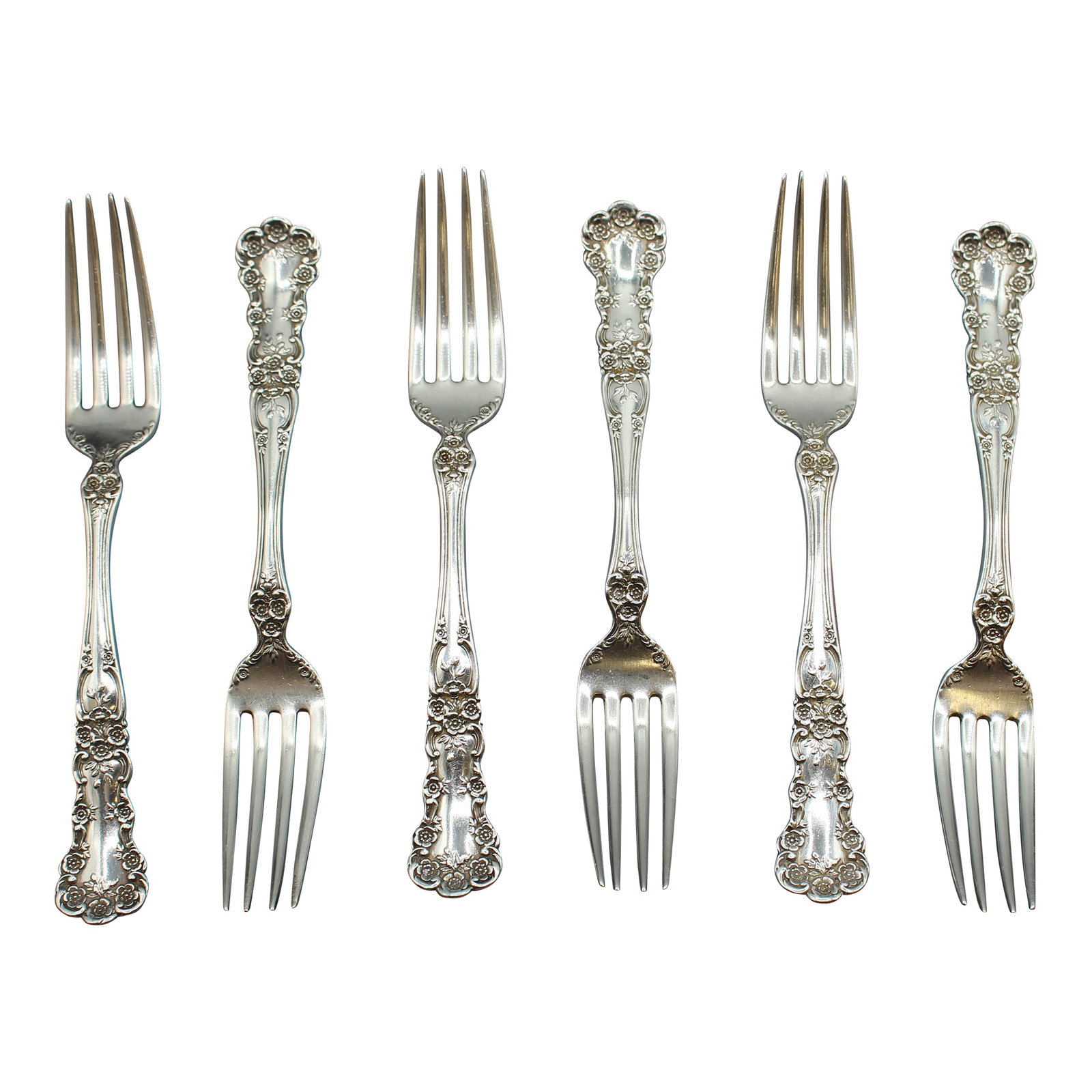 Early 20th Century Gorham Sterling Silver Luncheon Forks- Set of Six (1 of 6)