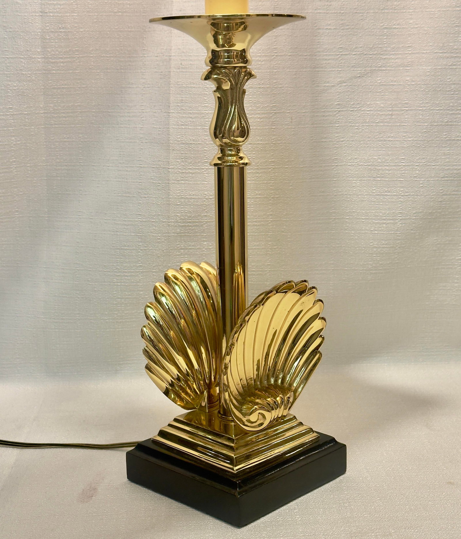 1970s Sarried, LTD Solid Brass Shell Candlestick Table - 8