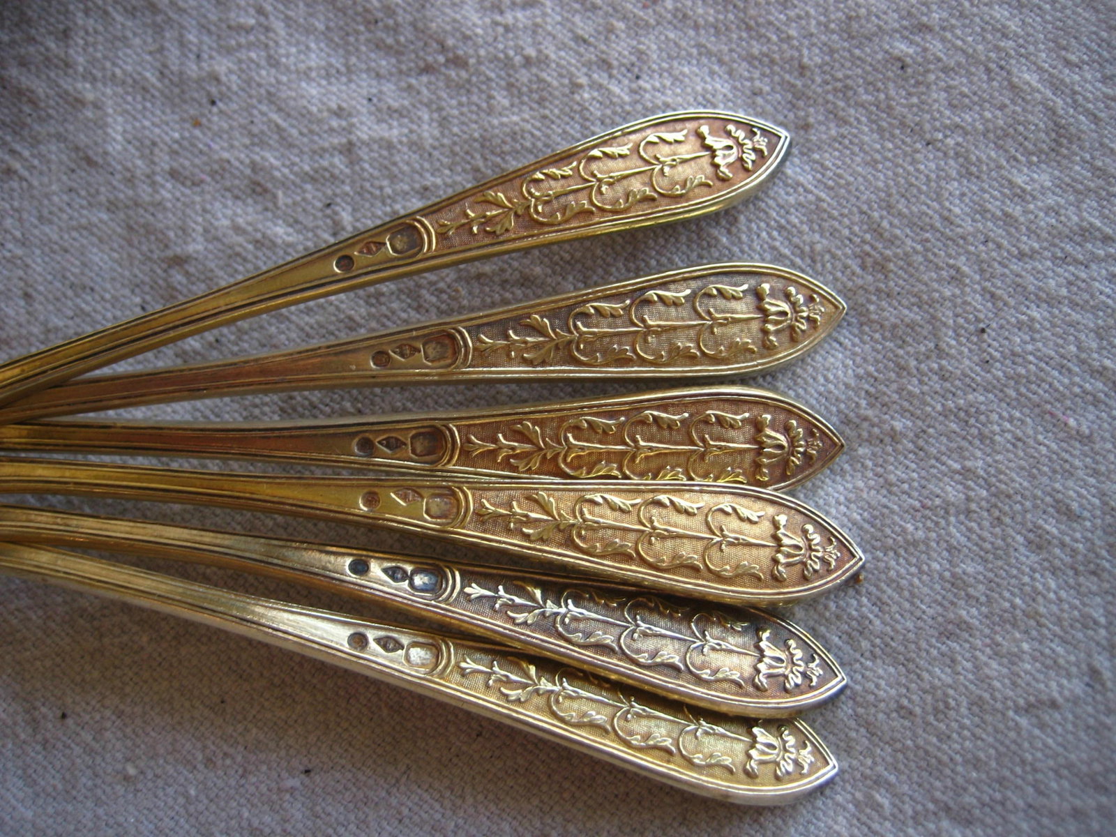 Early 19th Century French Neoclassic Style Silver-Gilt Spoon in Case - Set of 6 - 5