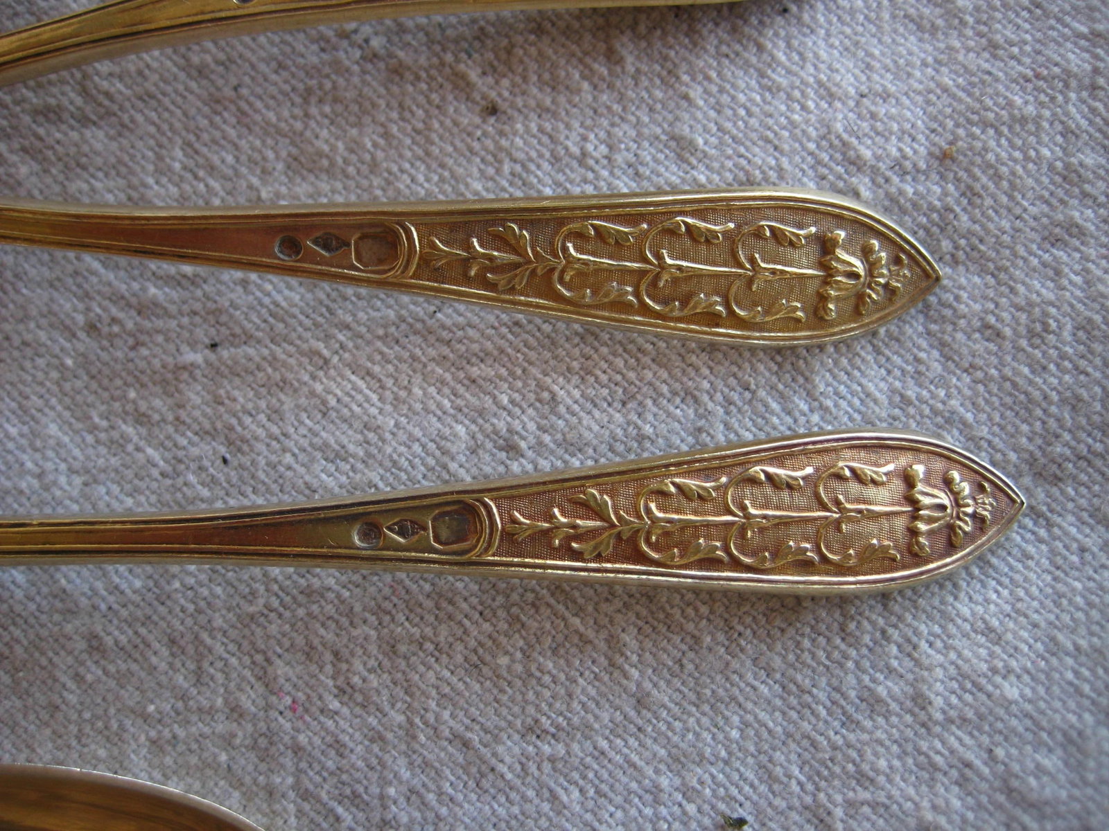Early 19th Century French Neoclassic Style Silver-Gilt Spoon in Case - Set of 6 - 9