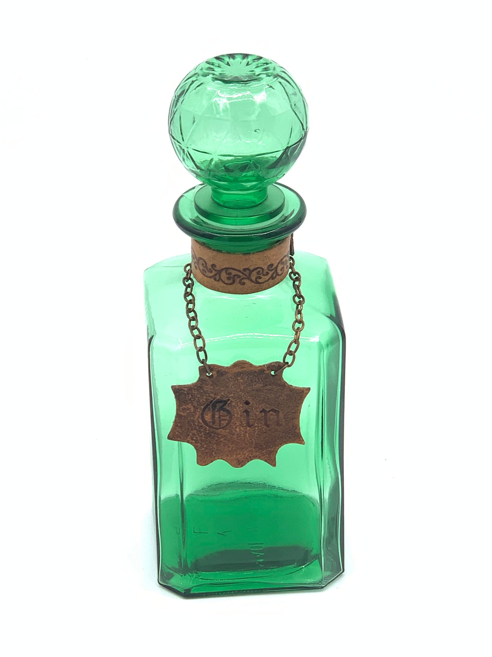 1960s Mid-Century Modern Emerald Empoli Green Decanter Set - 4 pcs - 2