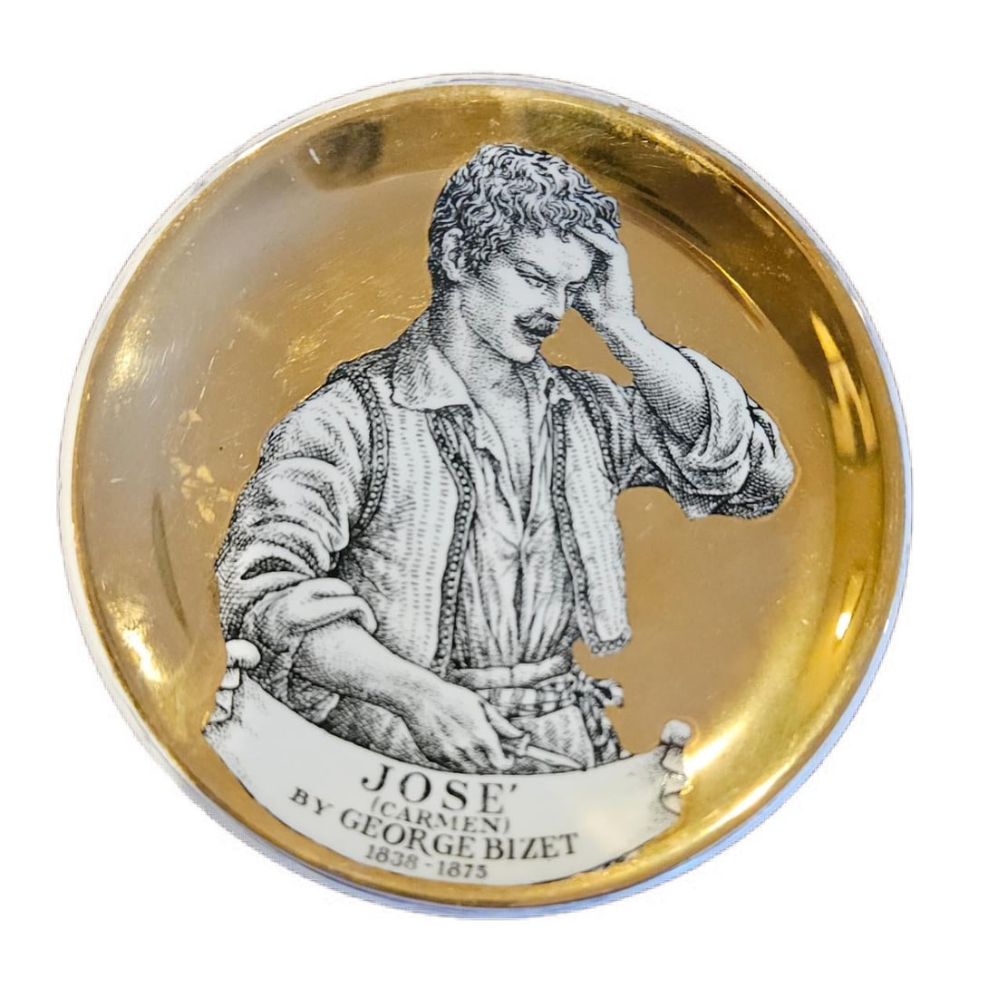 1960s Piero Fornasetti Set of Coasters of Opera Characters-Melodrama - Set of 8 - 3
