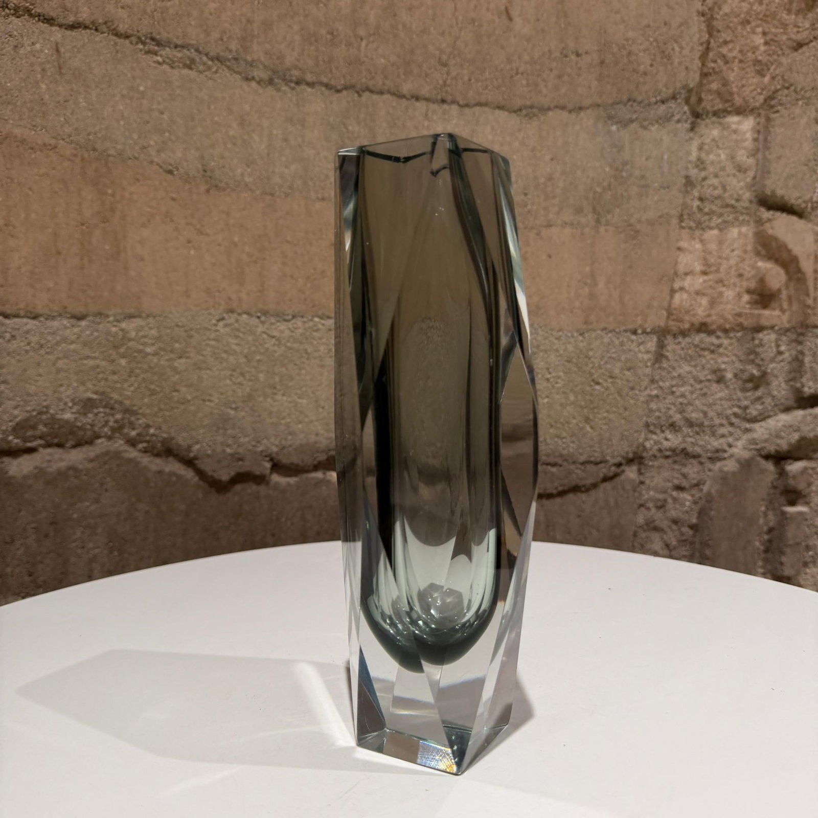 Murano Art Glass Vasesmoky Grey Sommerso Submerged Technique Mandruzzato - 5