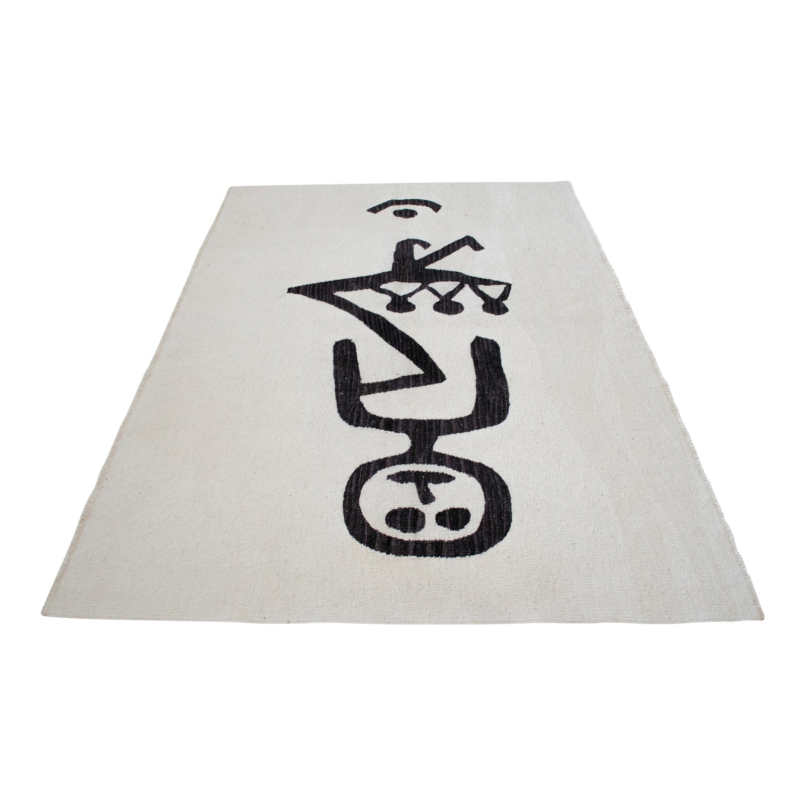 Paul Klee Art Inspired Hand Woven Area Rug Wall Decor New 4"² × 5"²10"³: This remarkable 2020s Aegean Anatolian flatweave rug bridges the gap between traditional village craft and avant-garde art. Handwoven on a family loom in Oushak over the course of nearly three weeks,