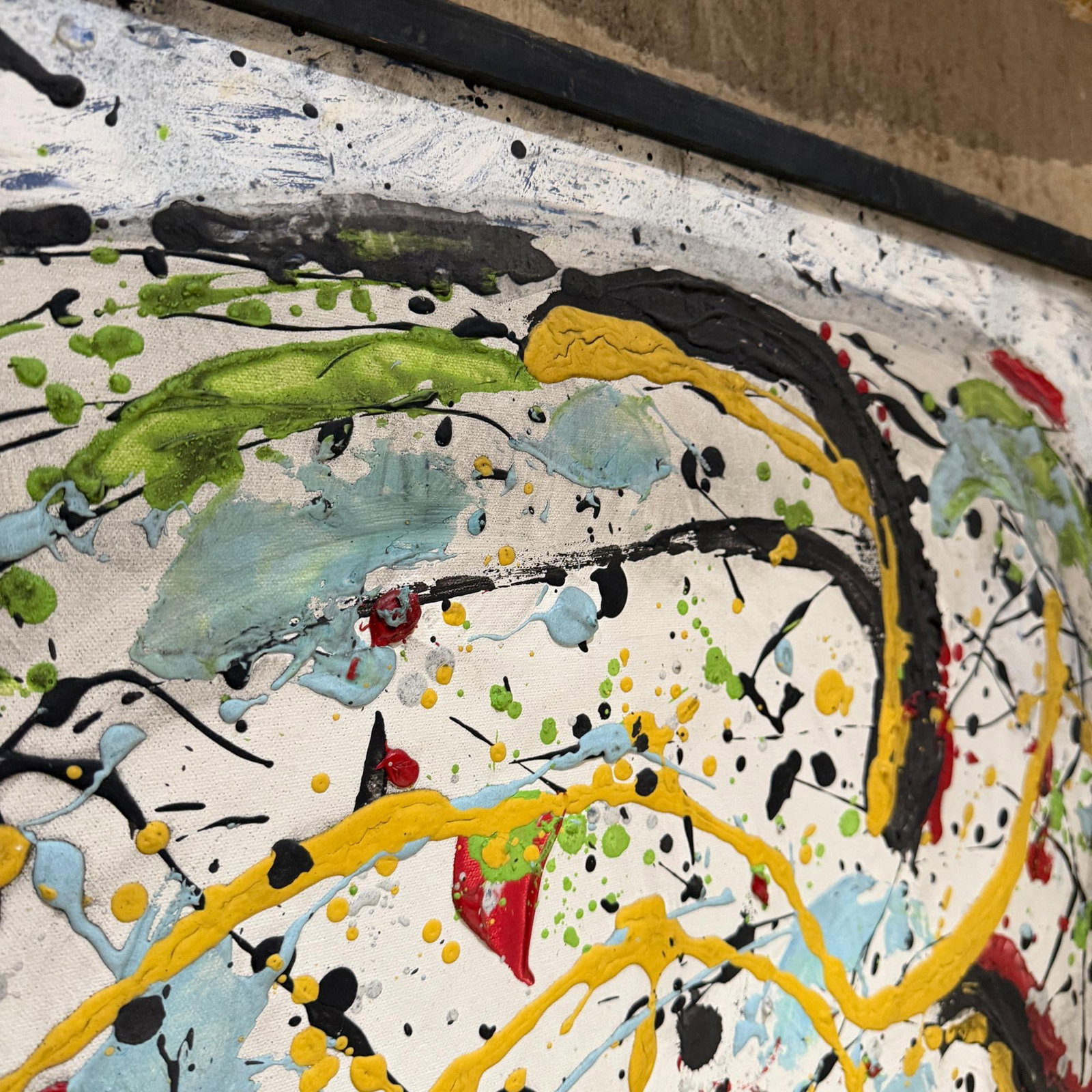 Abstract Expressionist Painting Textured "Drip" or "Splatter" After Jackson Pollock - 10
