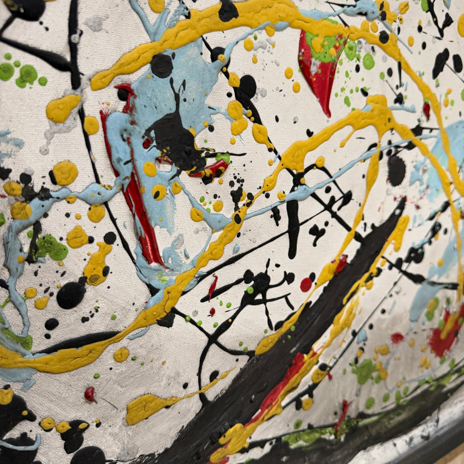 Abstract Expressionist Painting Textured "Drip" or "Splatter" After Jackson Pollock - 11