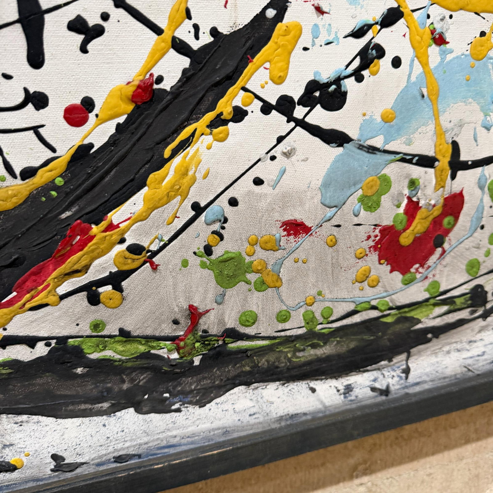 Abstract Expressionist Painting Textured "Drip" or "Splatter" After Jackson Pollock - 12