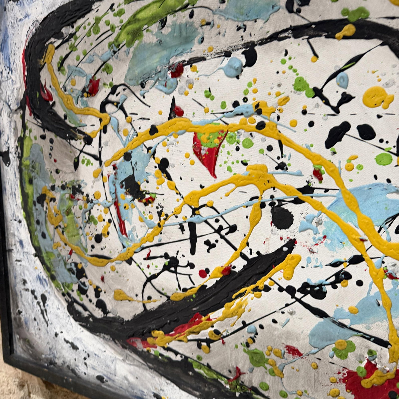 Abstract Expressionist Painting Textured "Drip" or "Splatter" After Jackson Pollock - 16
