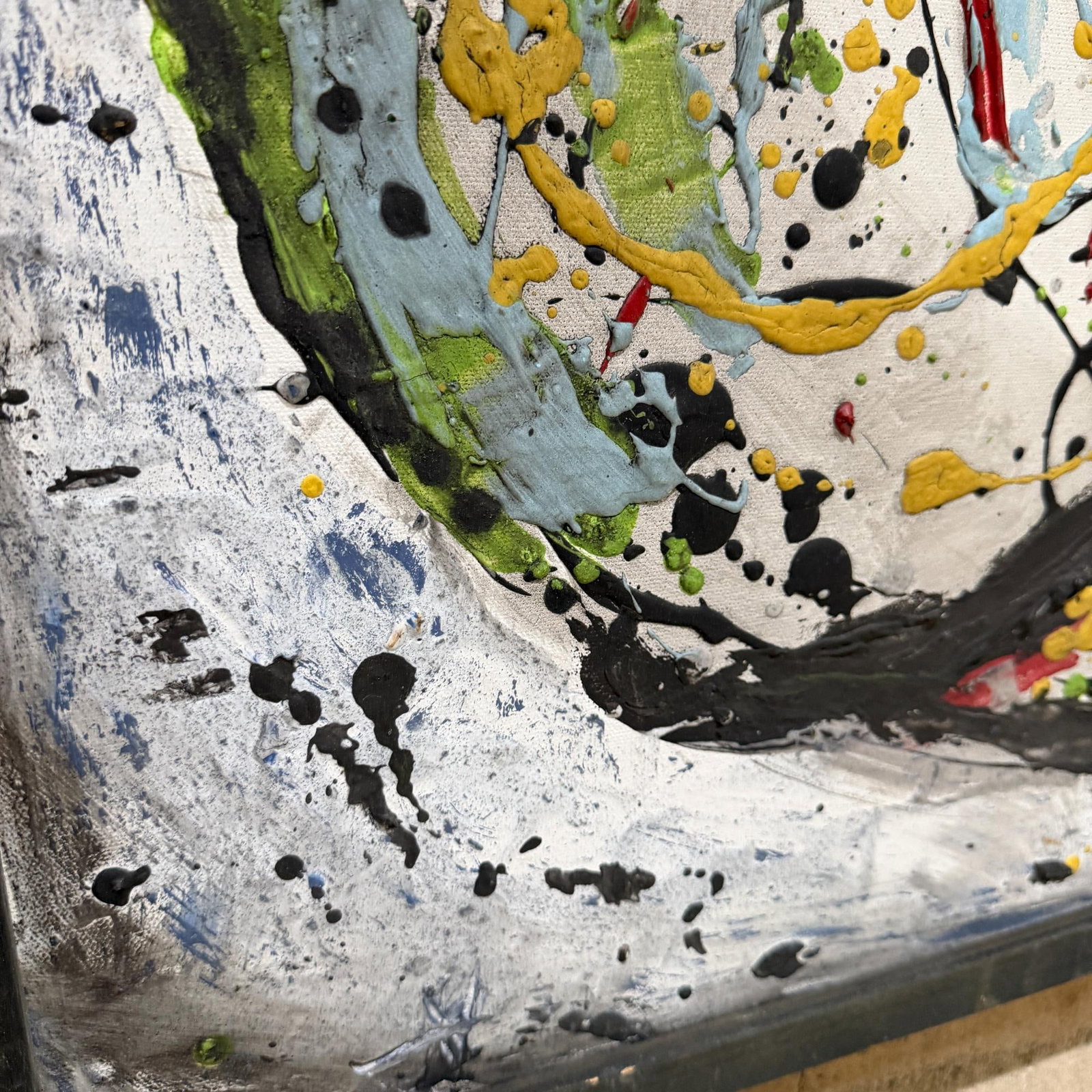 Abstract Expressionist Painting Textured "Drip" or "Splatter" After Jackson Pollock - 8