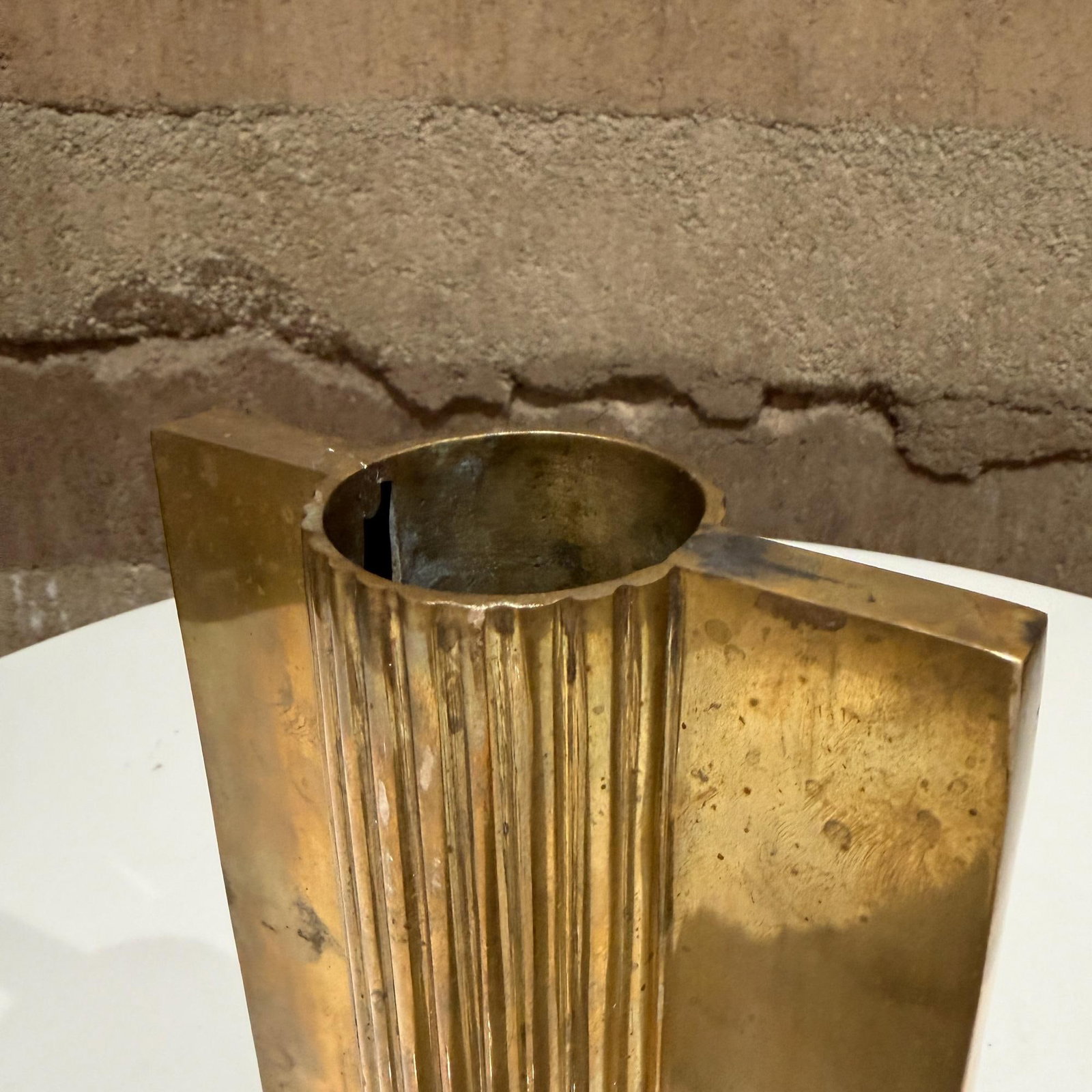 Mid-Century Modern Sculptural Ribbed Vase Object Eduardo Paolozzi Attr - 7