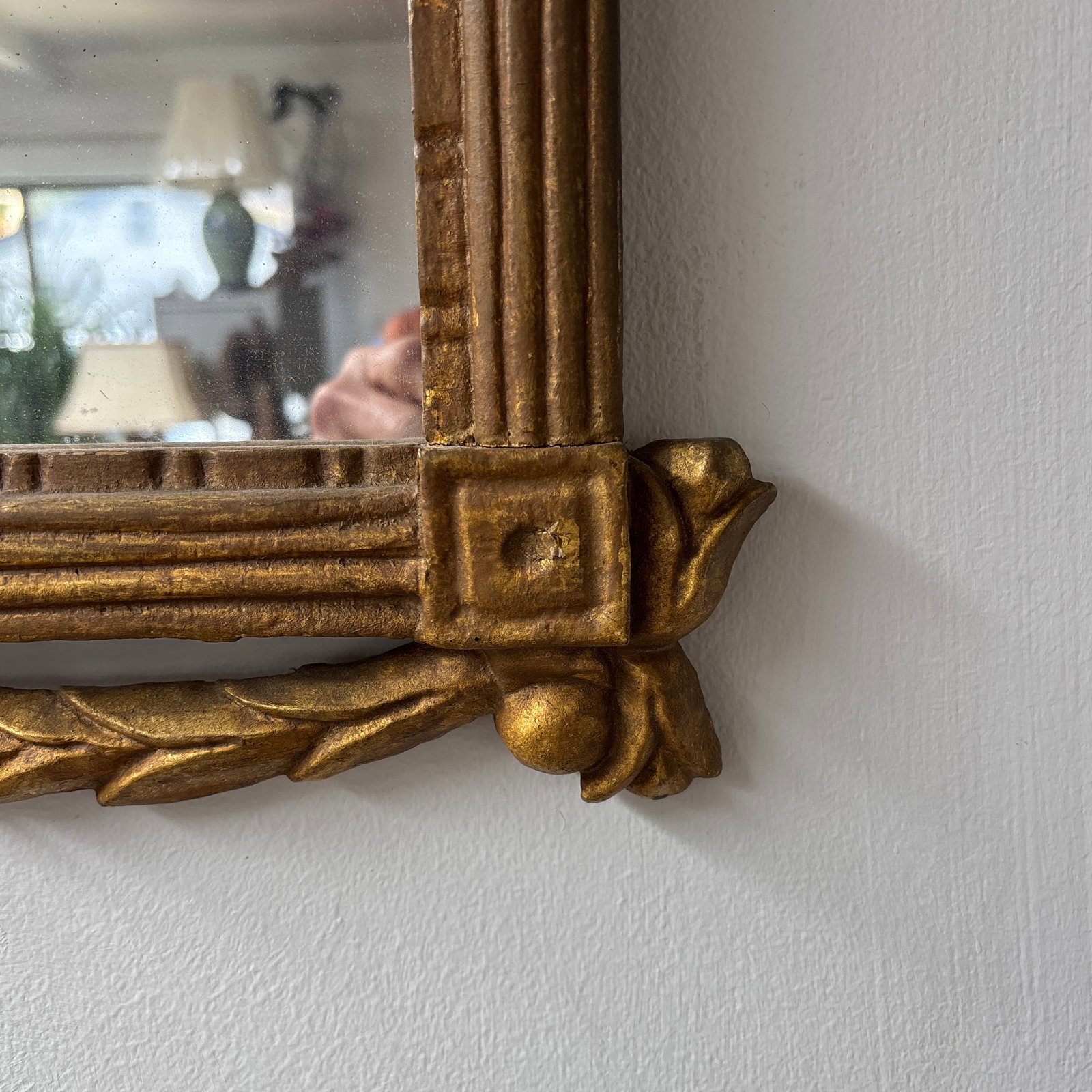 Mid 19th Century Neoclassical Urn and Floral Carved Gilt Mirror - 10