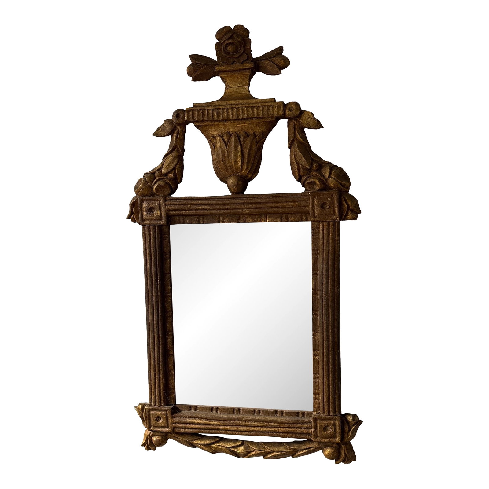 Mid 19th Century Neoclassical Urn and Floral Carved Gilt Mirror (1 of 10)