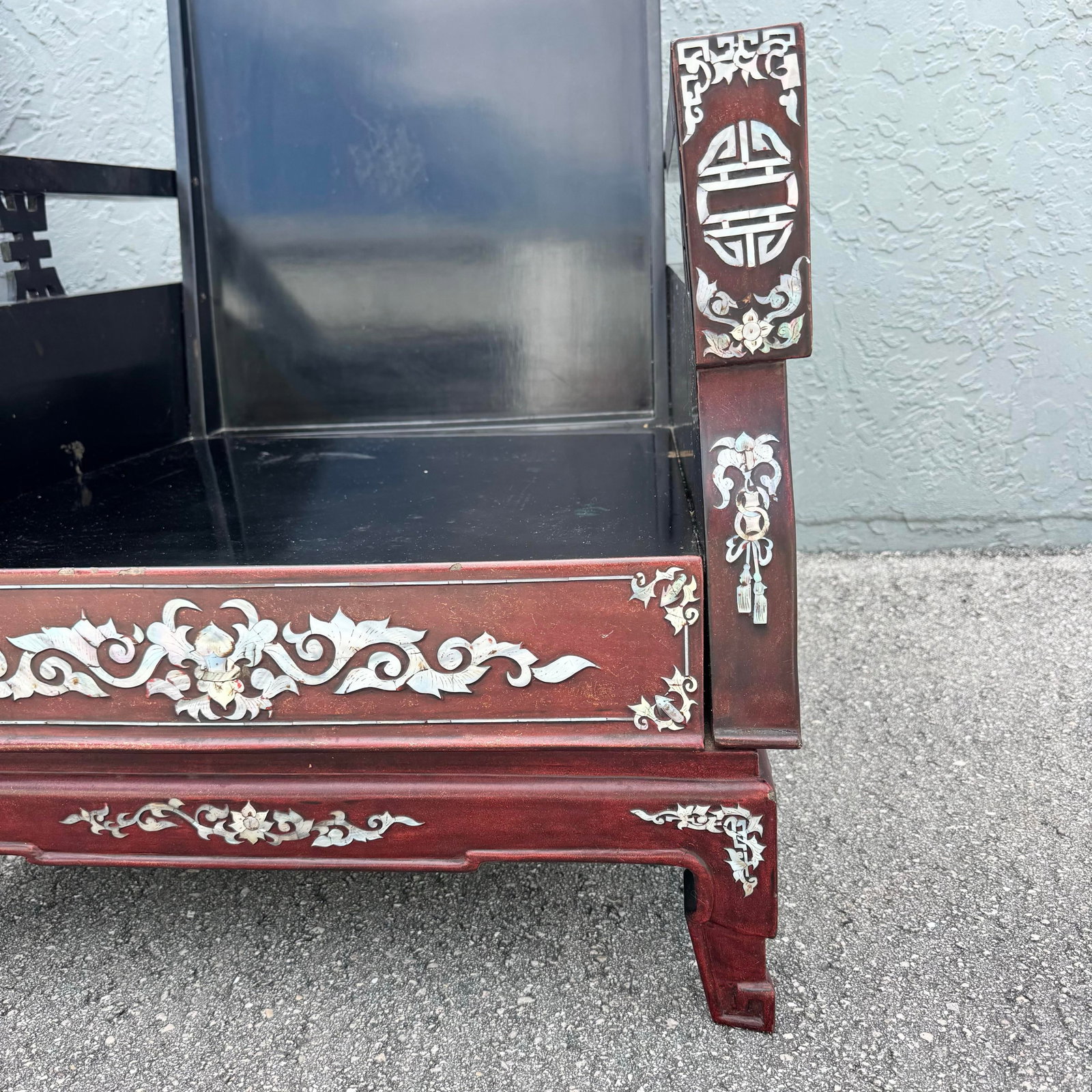 Chinese Rosewood With Mother of Pearl Inlay Lounge Chairs - Set of 3 - 12