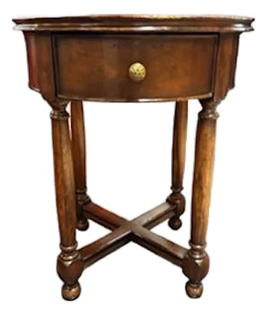 Jonathon Charles Woven Topped Side Table With One Drawer, Modern Reproduction of English Country Fur (1 of 8)