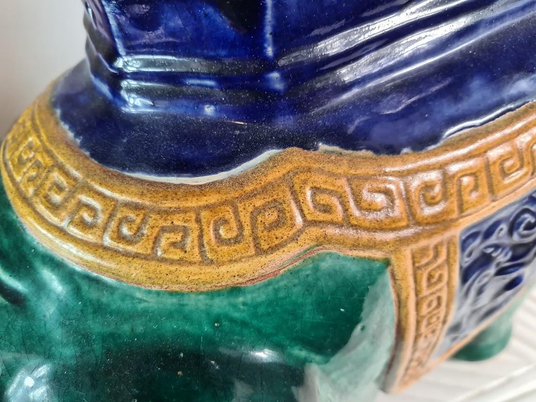 Antique Chinese Shiwan Ceramic Elephant Garden Stool - 10